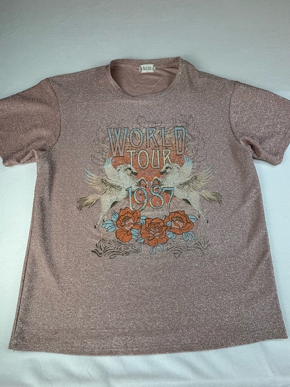 Altar'd State Shimmery Pink 'World Tour 1987' Graphic Tee